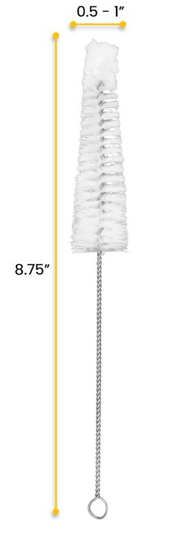 Tapered Nylon Brush with Cotton Yarn Tip, 0.5-1″ Diameter – Eisco Labs
