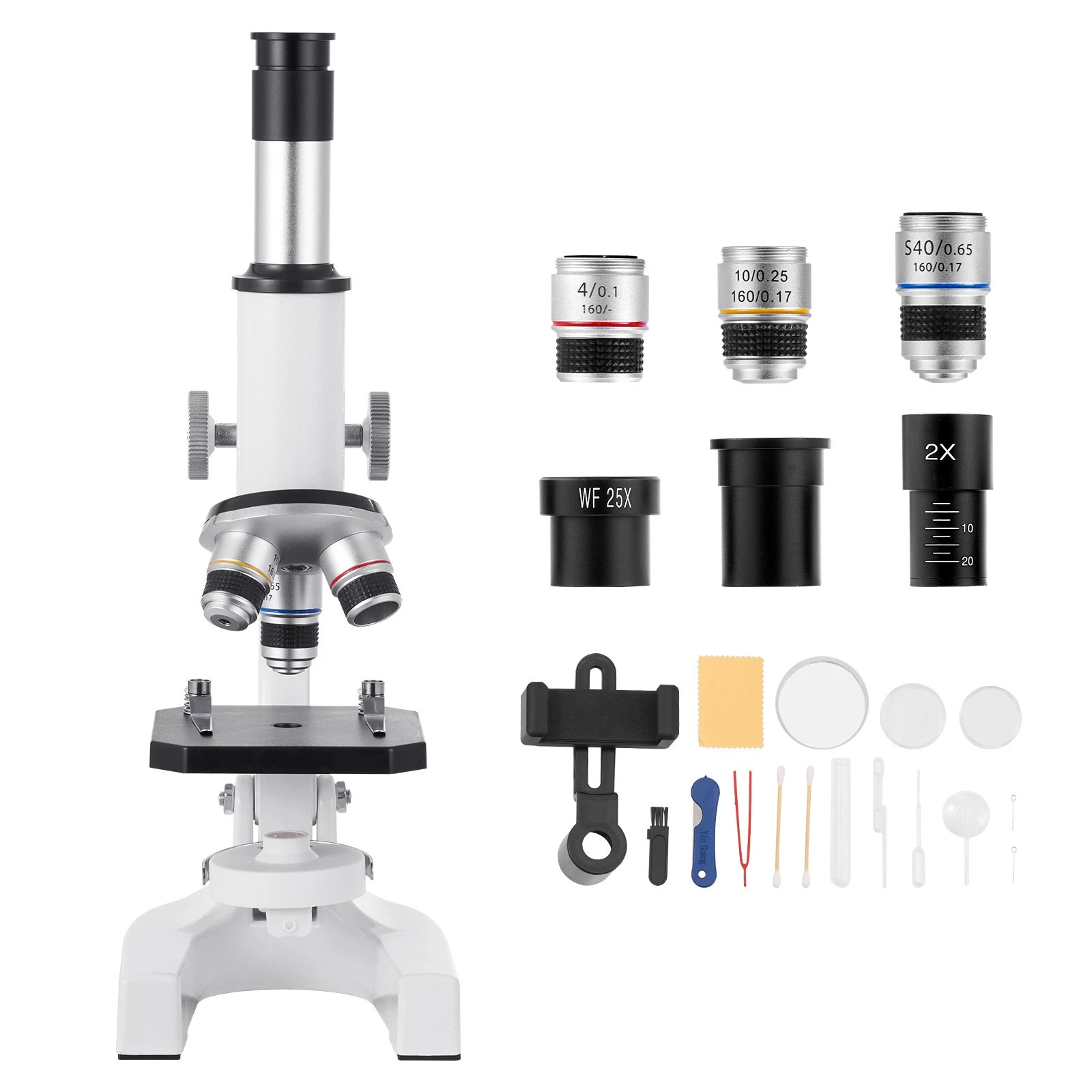 Professional Monocular Microscope Kit with 40-2000X Magnification
