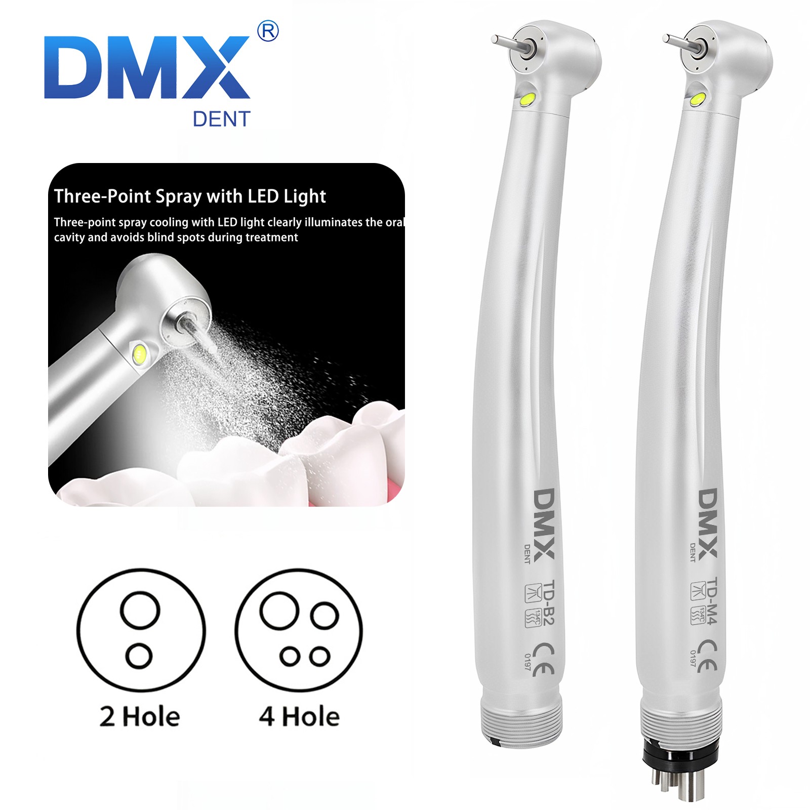 DMXDENT Dental E-generator LED High Speed/Low Speed Handpiece Kit 2Hole/4Hole