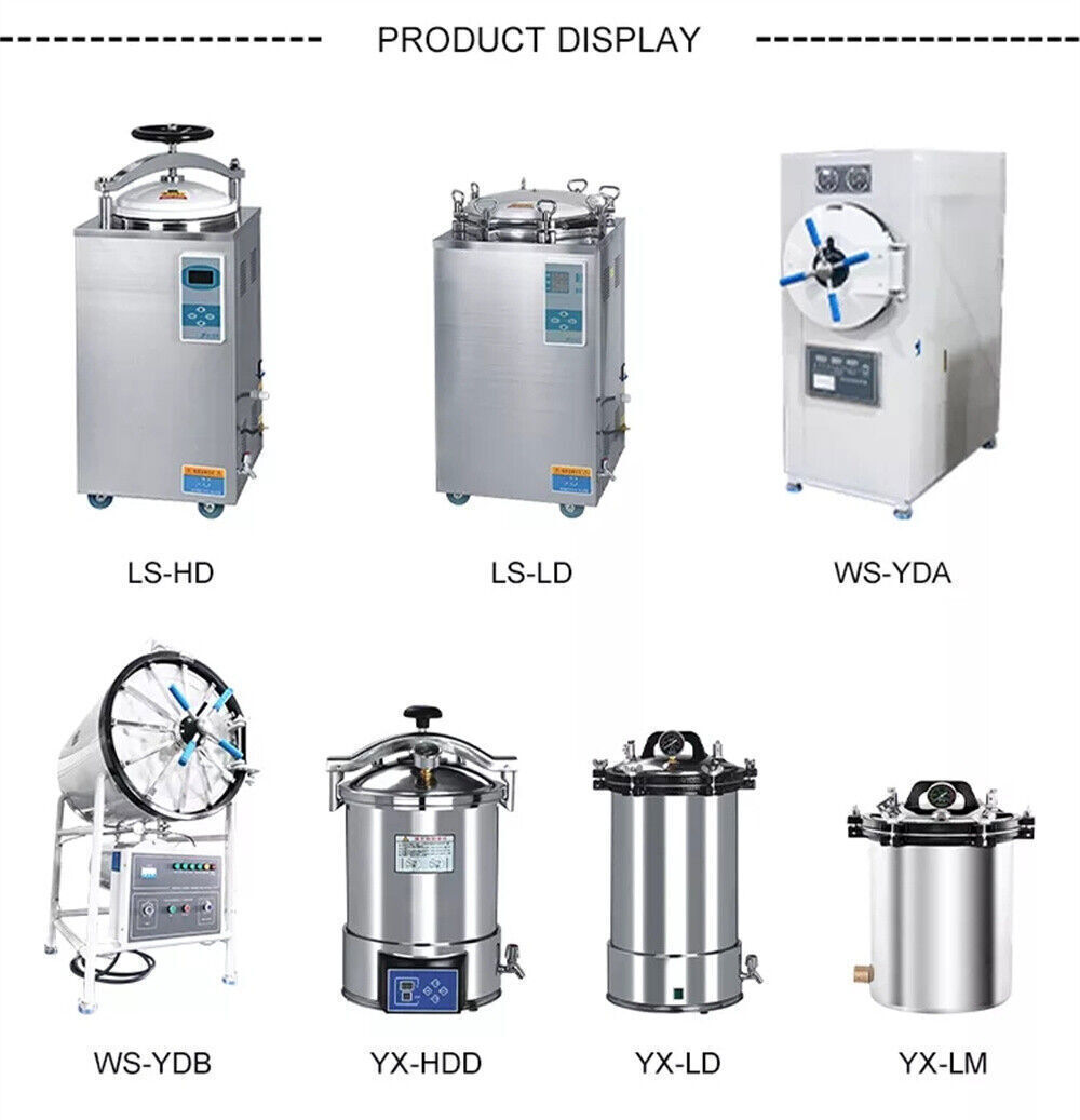 35/50/75/100L High Pressure Sterilizer Vertical Autoclave LED 105-134°C Display