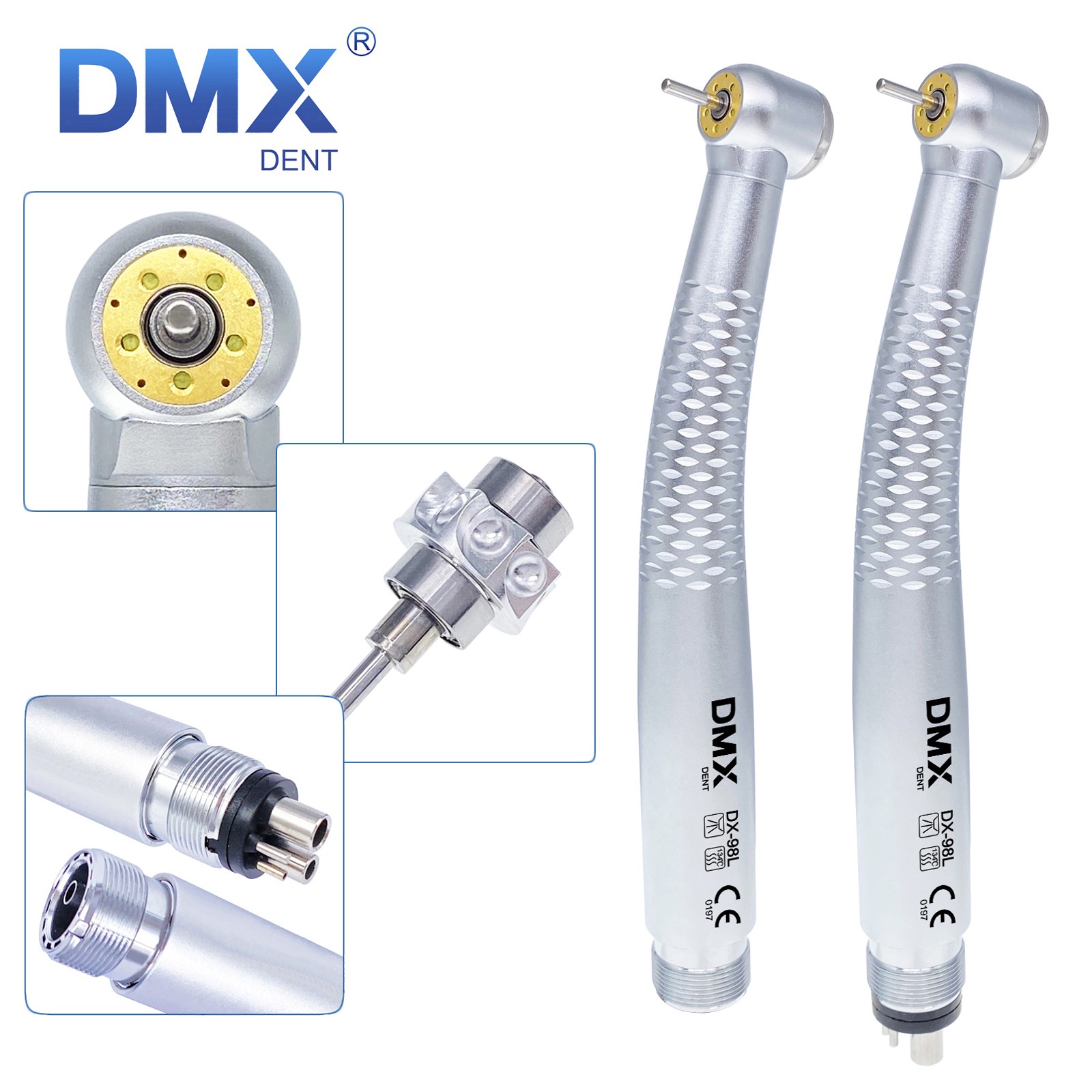 OLED+ 5 Light LED E-Generator DENTAL Fiber Optic High Speed Handpiece 2/4Hole Wh