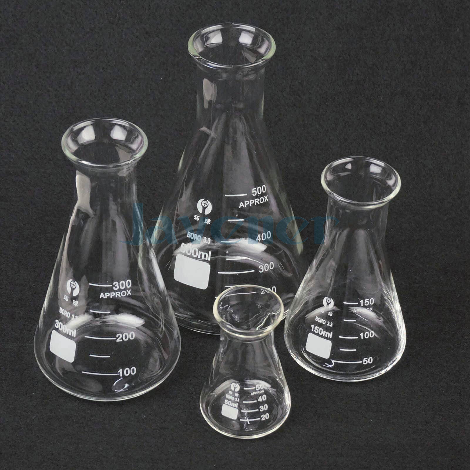 50/100/150/250/300ml Bell Mouth Borosilicate Glass Conical Erlenmeyer Flask Lab