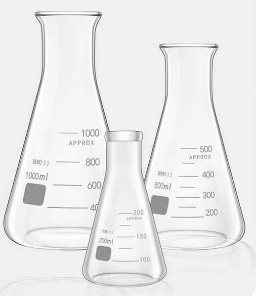 50ml – 2000ml Transparent Erlenmeyer Conical Flask Lab Chemistry Glassware
