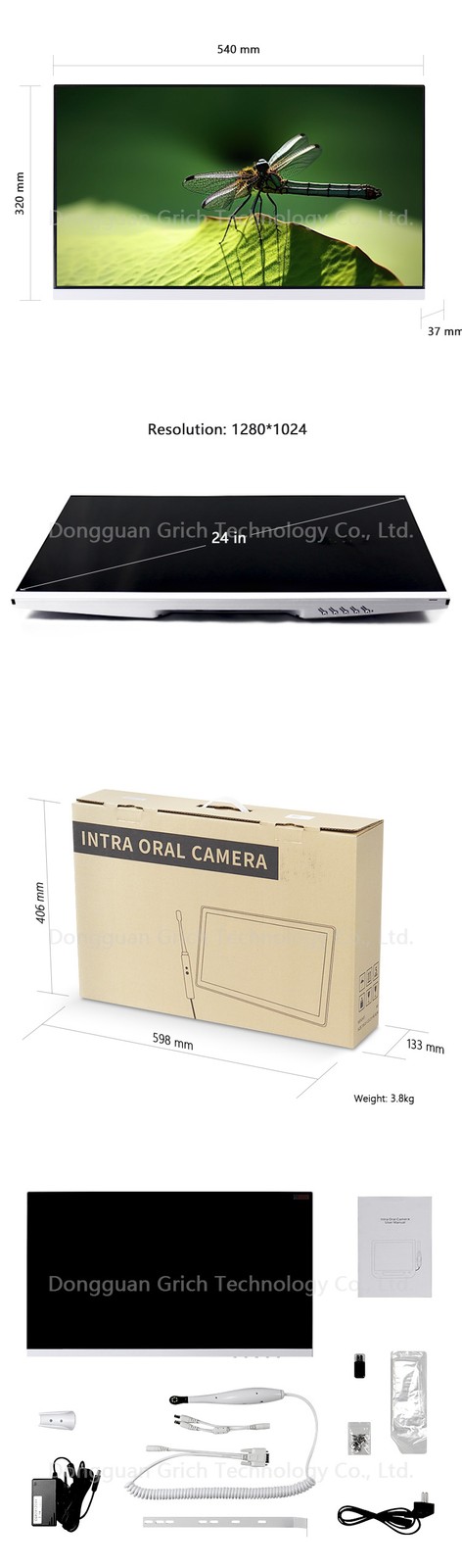 US Stock Dental 24Inch High-Definition Digital SONY CCD Monitor Intraoral Camera