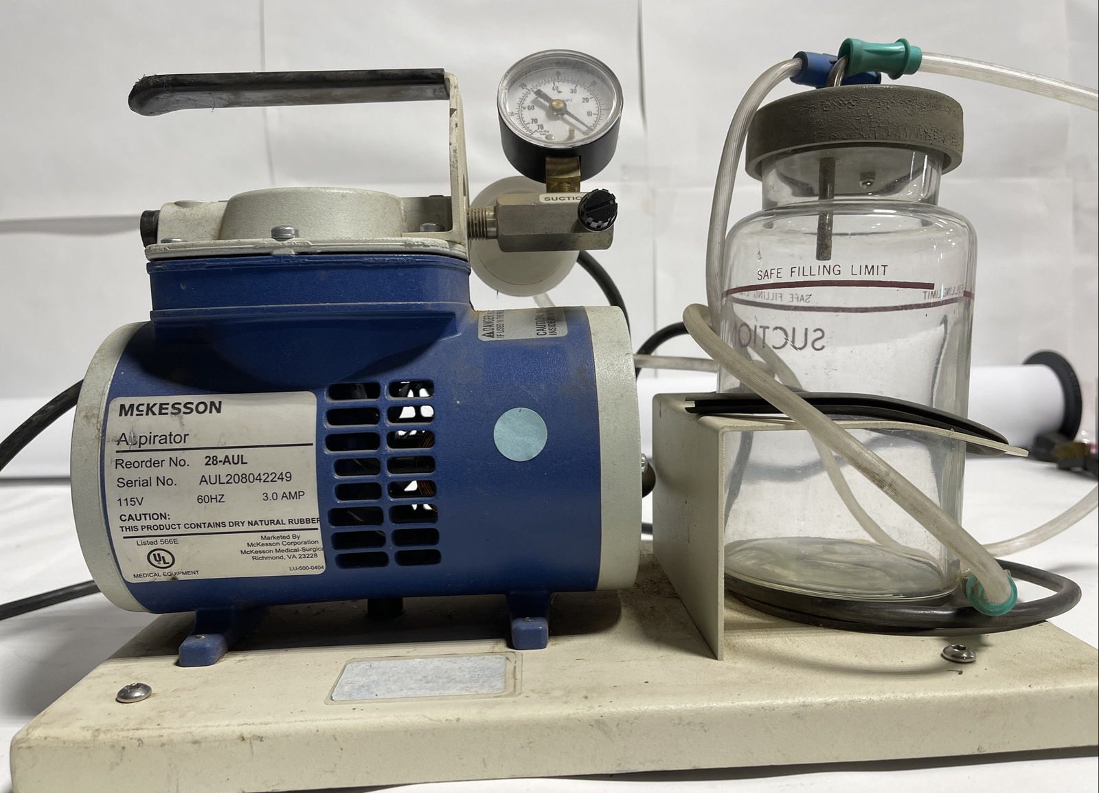 McKesson 28-AUL Comp. Aspirator with Glass Canister