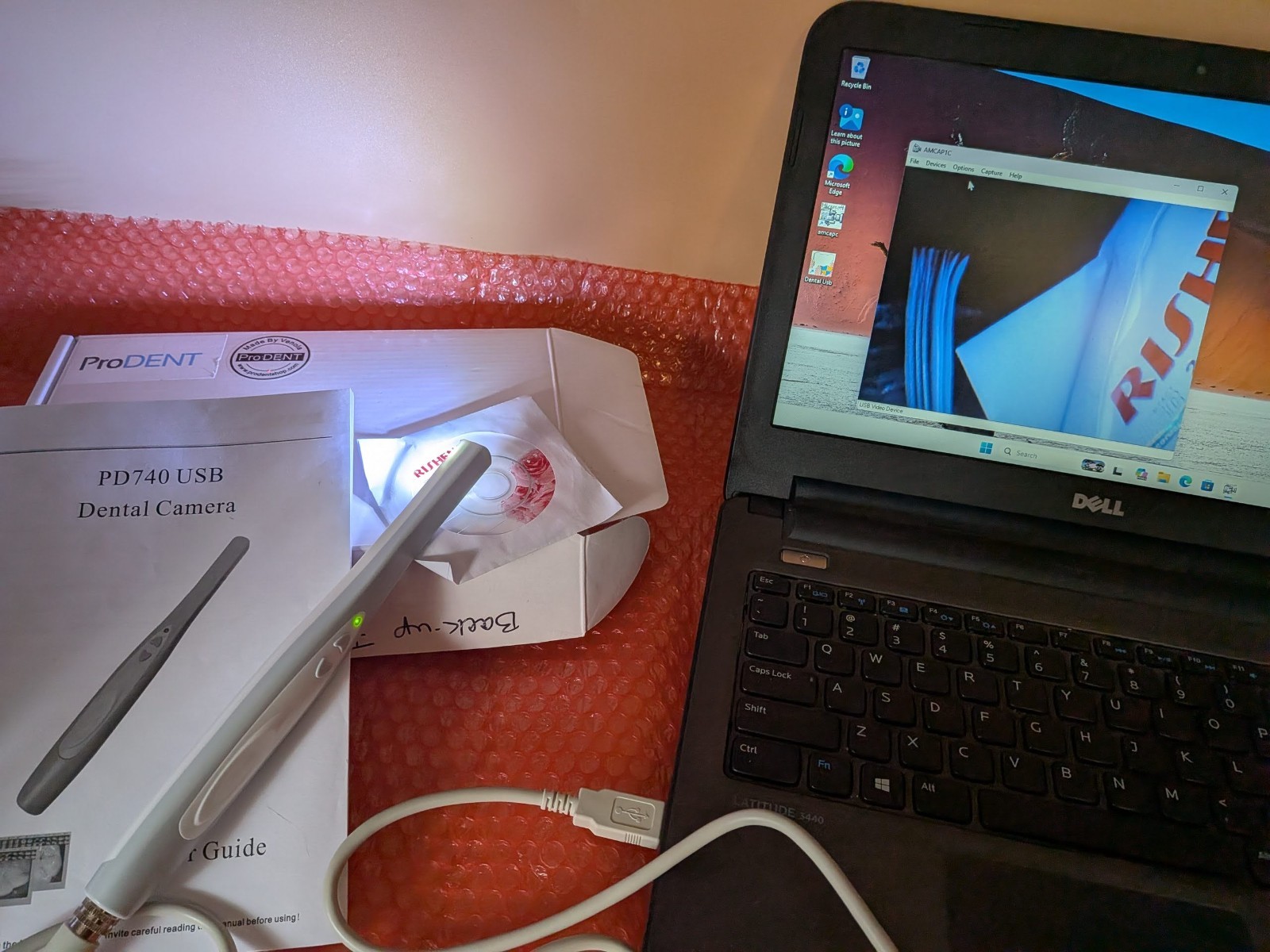 ProDent PD740 USB Dental Intraoral Camera in Original Box w Manual & Software
