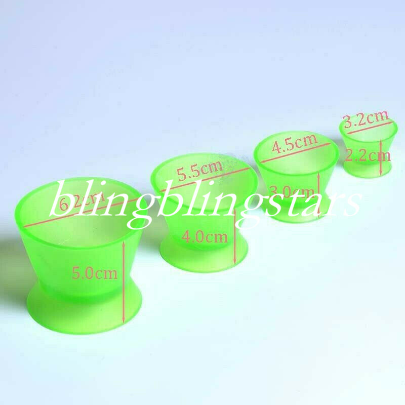 4 Pcs/Set Dental Lab Silicone Mixing Bowl Cup Silicone Rubber Mixing Bowl Color