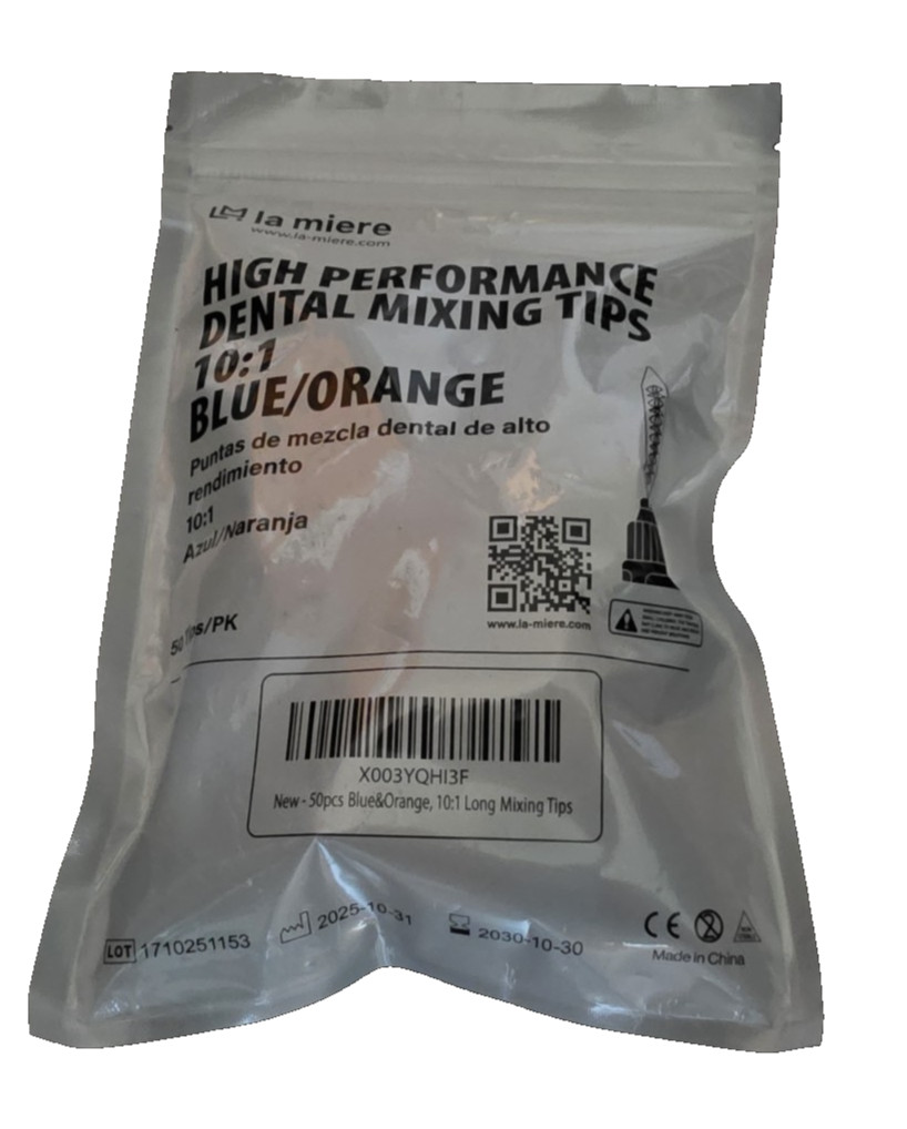 La Miere Dental Mixing Tips 10:1 Blue and Orange 50 Count