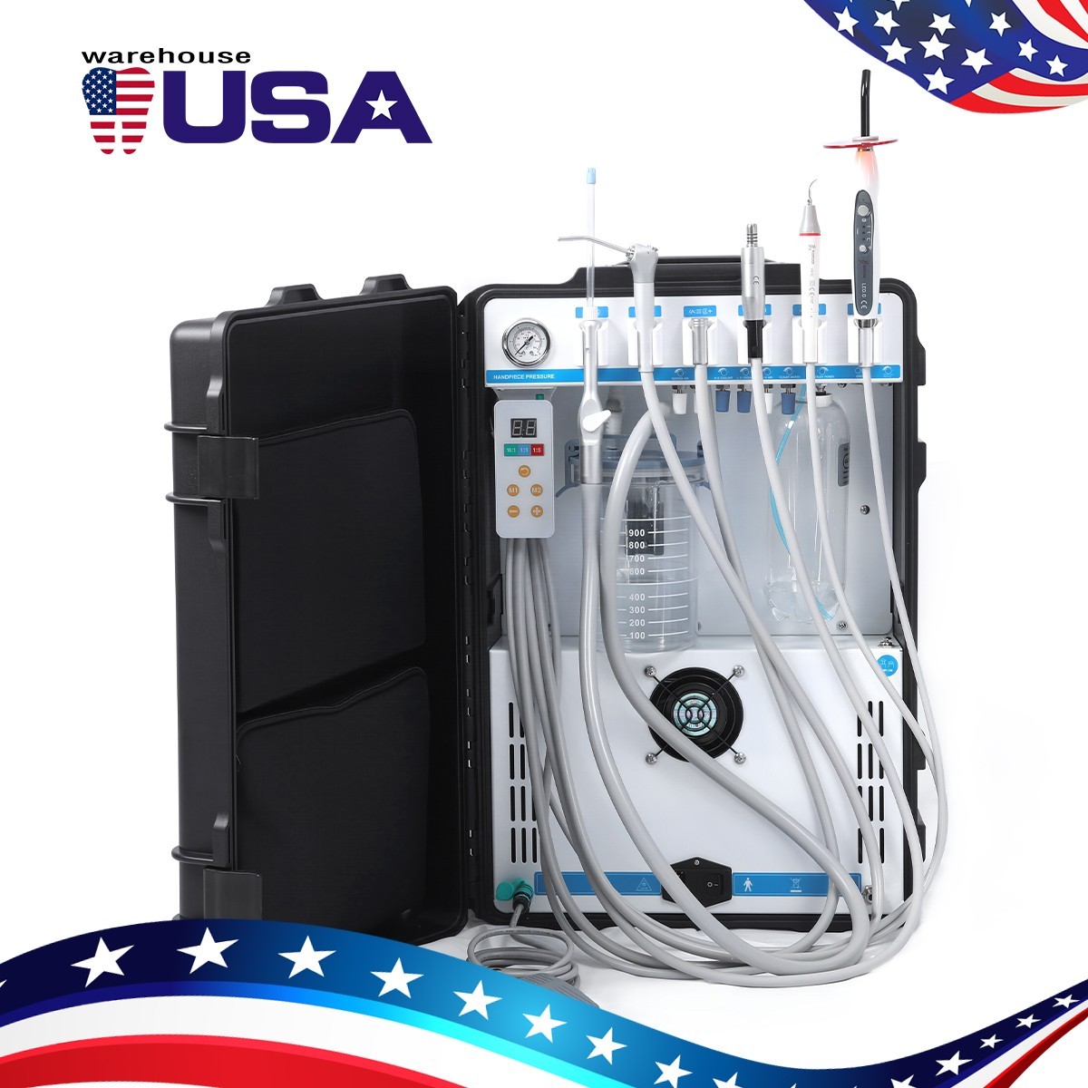 Portable Dental Delivery Unit System Air Compressor 4Hole/ With Electric motor