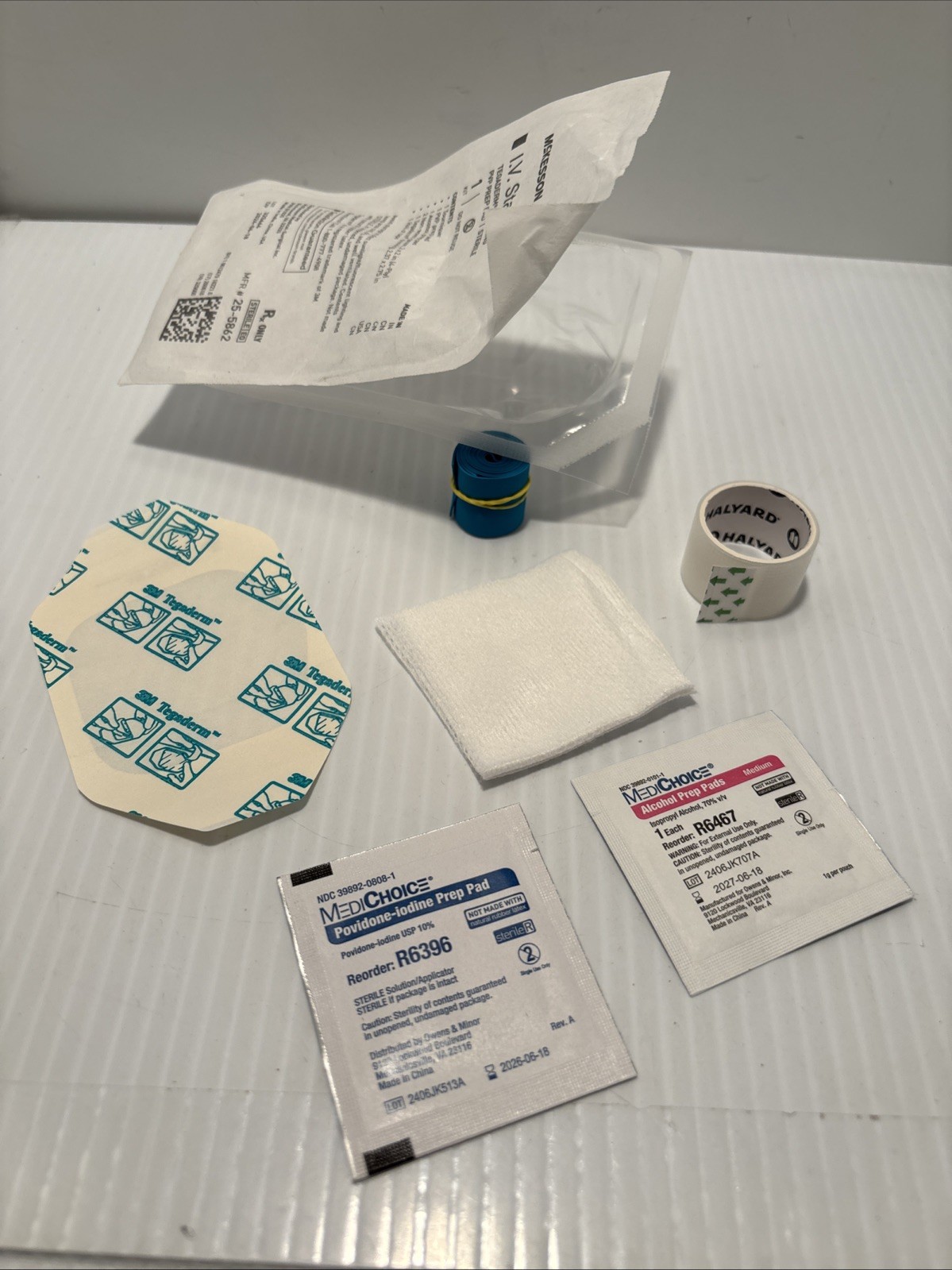 LOT/10pack McKesson I.V. Start Kit with Tegaderm Dressing PVP Prep Pad,2 Pk Free