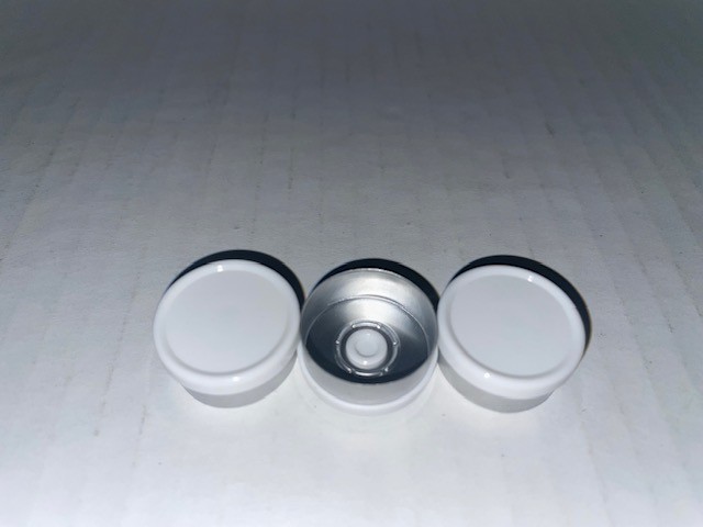 20mm Shiny White Flip Off Caps 1000 Count for Serum Vials Aluminum Crimp Seals