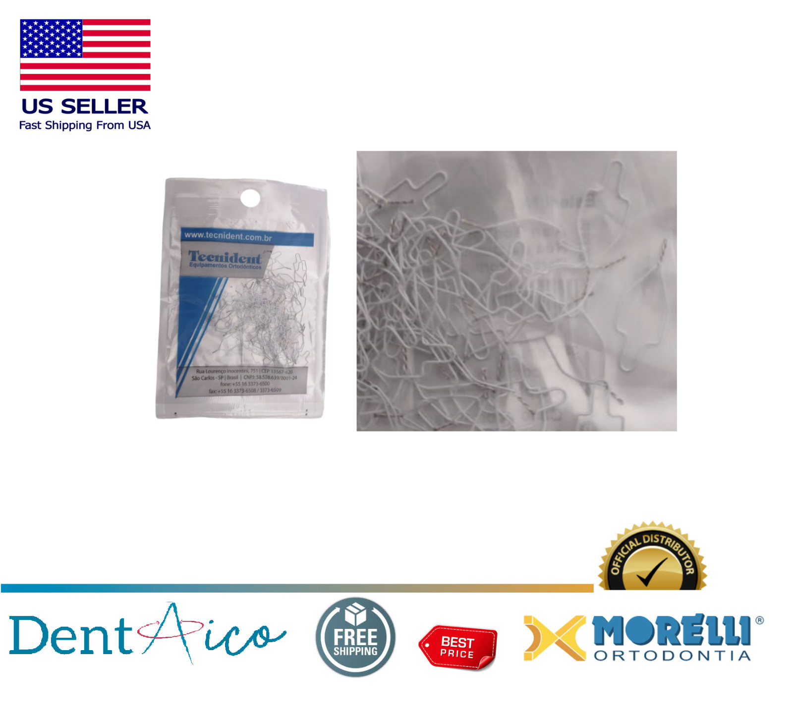 COATED PREFORMED LIGATURE TIES 010 WHITE WIRE Orthodontic USA Dental Supply