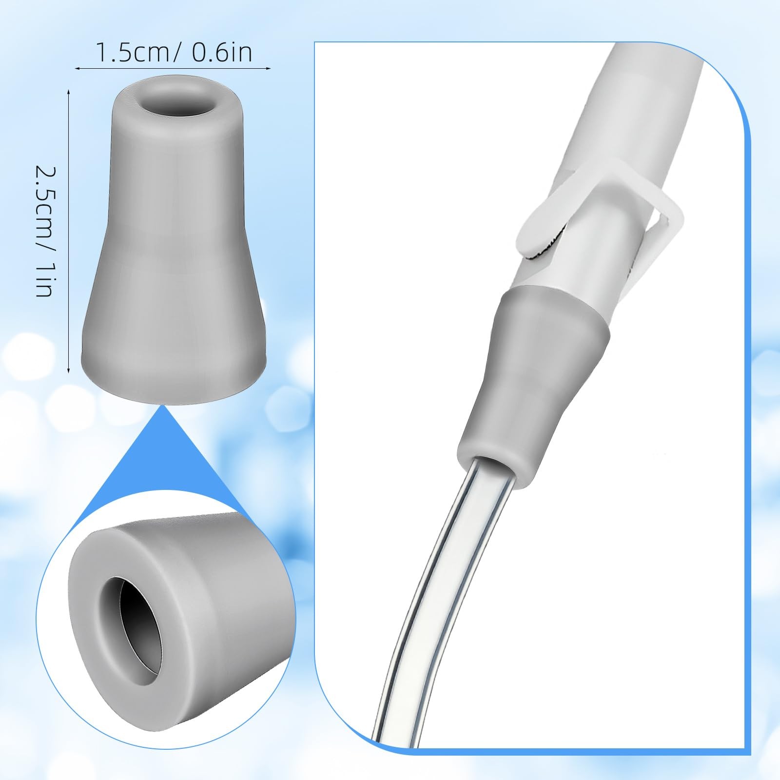 Healifty Dental Oral Saliva Ejector Replacement Rubber 10 Count (Pack of 1)