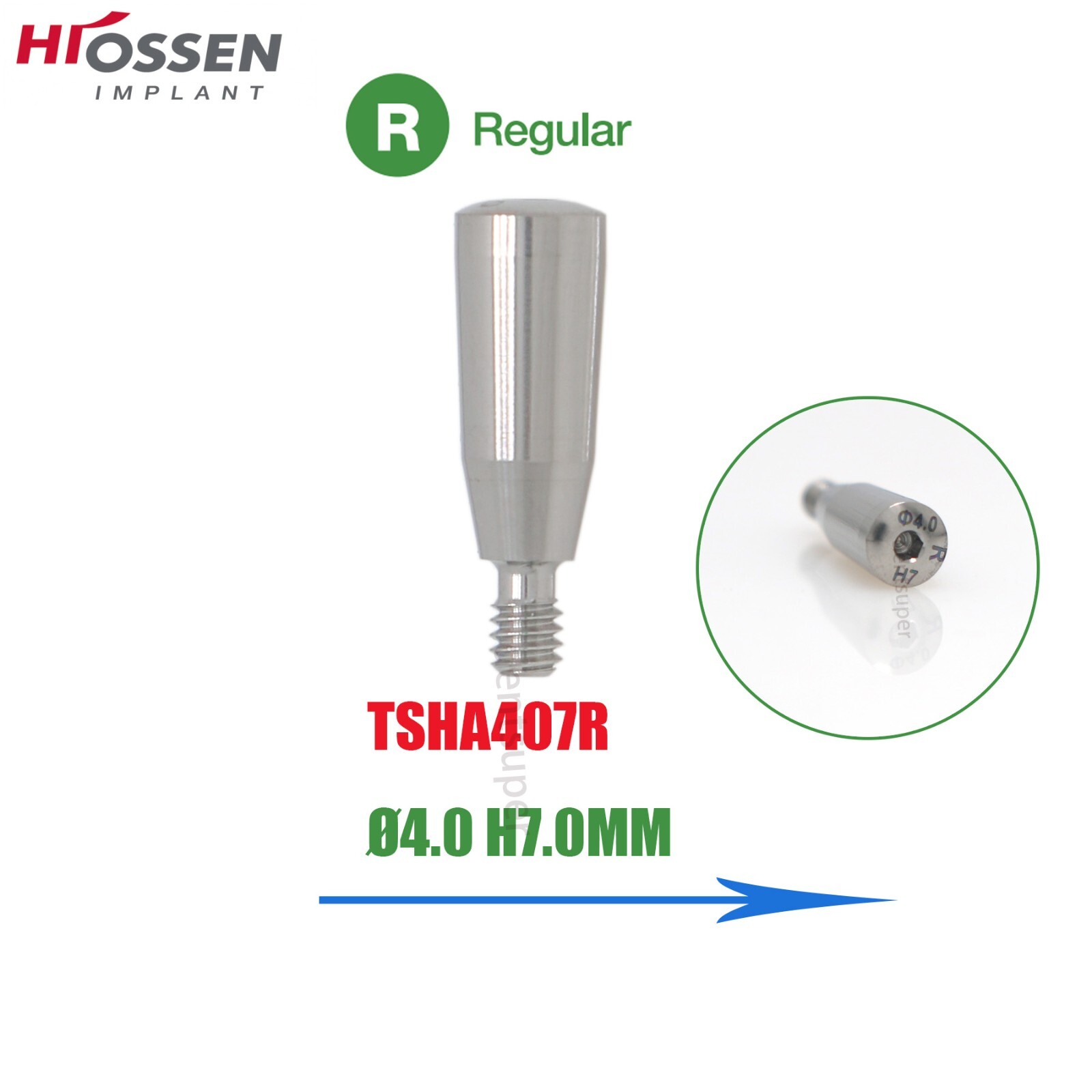 Fit Osstem Hiossen Healing Abutment Caps Regular Dia 4-8mm Height 3/4/5/7/9mm