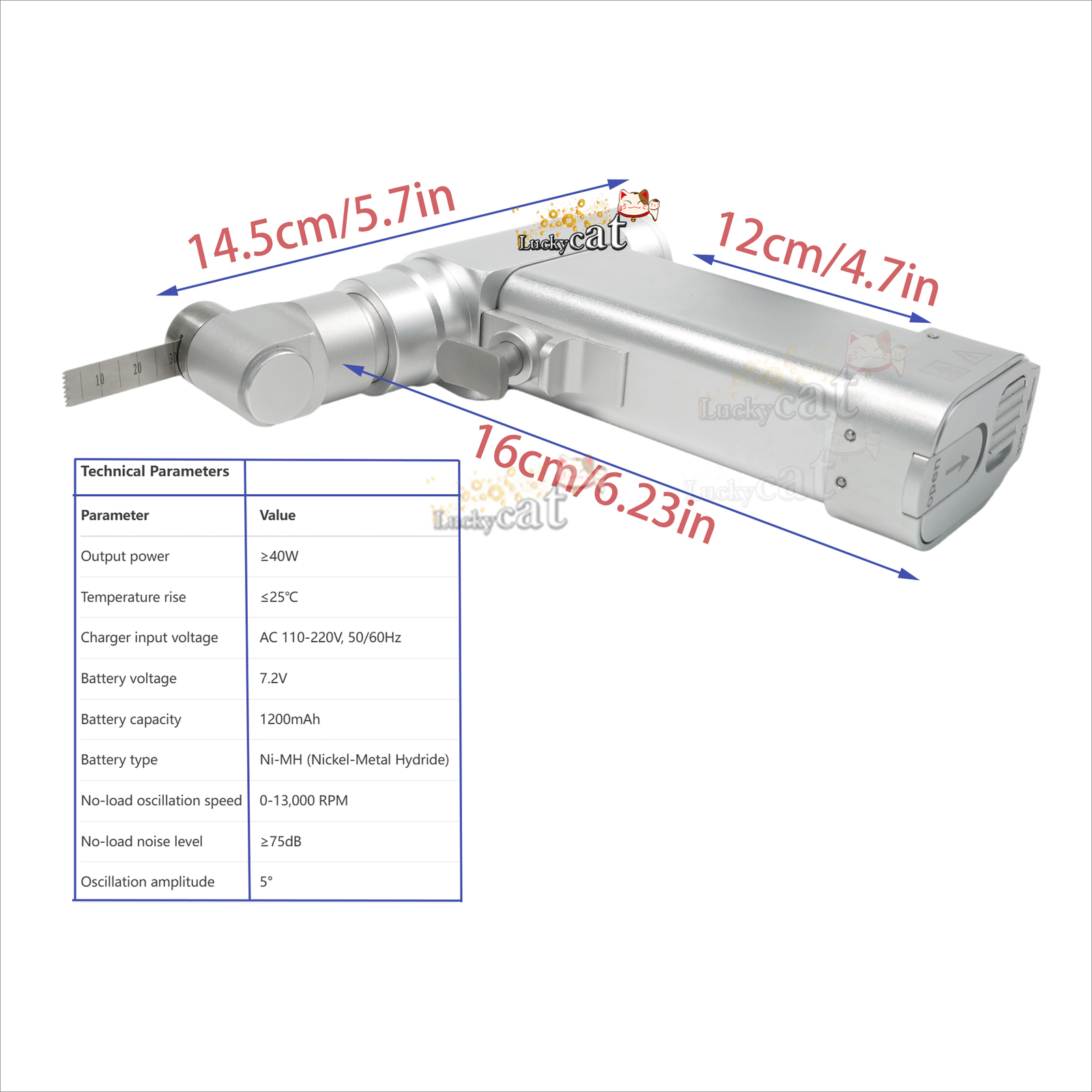 Orthopedic Bone Saw 7.2V 13000 RPM Mini Oscillating Surgical Saw for Veterinary