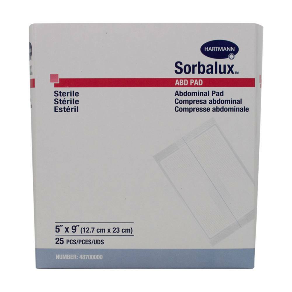 Sorbalux ABD Abdominal Pad NonWoven / Cellulose 5 X 9 Inch Sterile – Box of 25