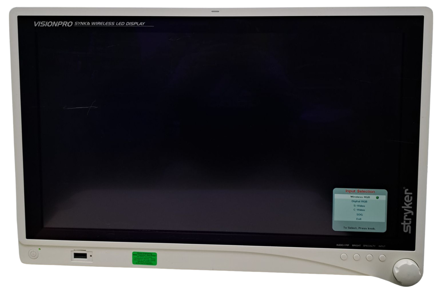 STRYKER 26″ VISIONPRO SYNK LED WIRELESS SURGICAL DISPLAY, NO POWER SUPPLY