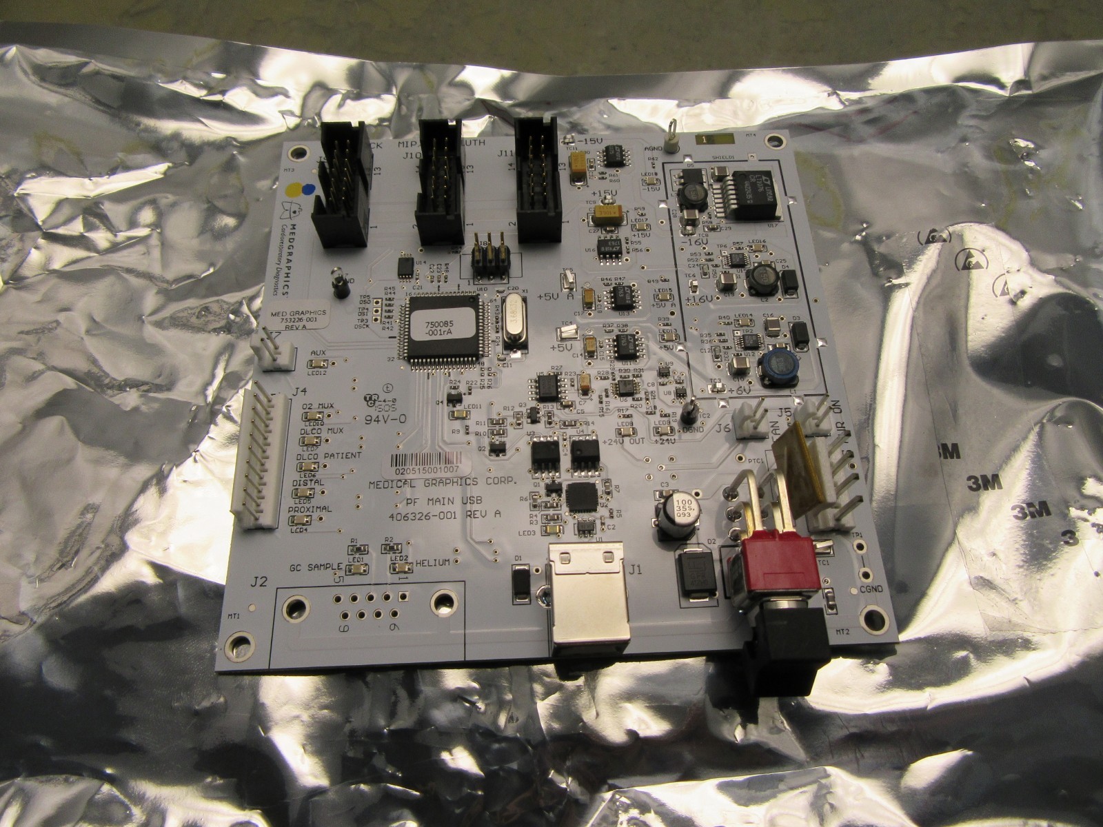 medgraphics pf main usb board 406326-001 rev a pcb 753226-001 [4*T-15]