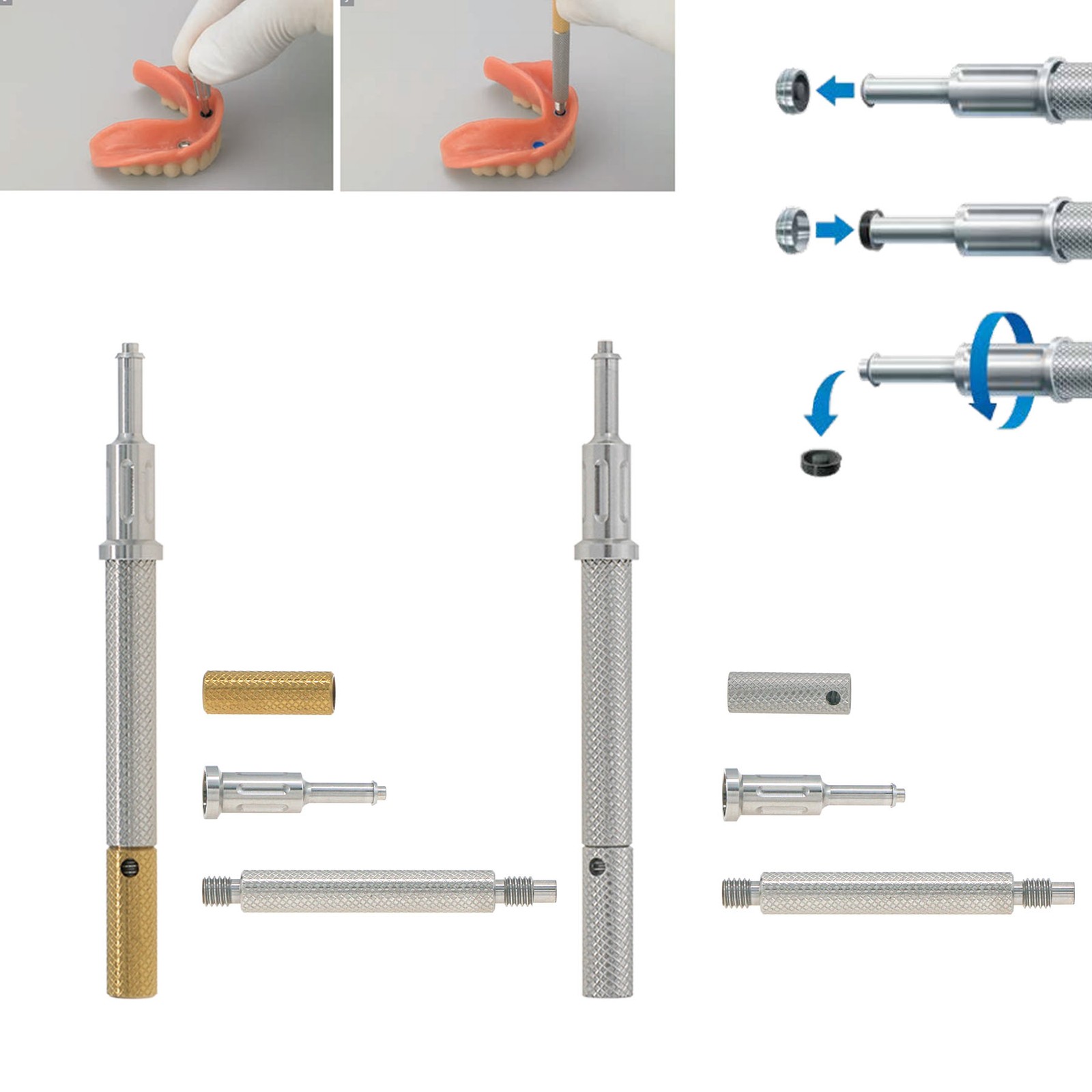 US Dental Locator Abutment Fits Zimmer TSV 3.5/4.5 NP/RP 1-5mm GH Internal Hex