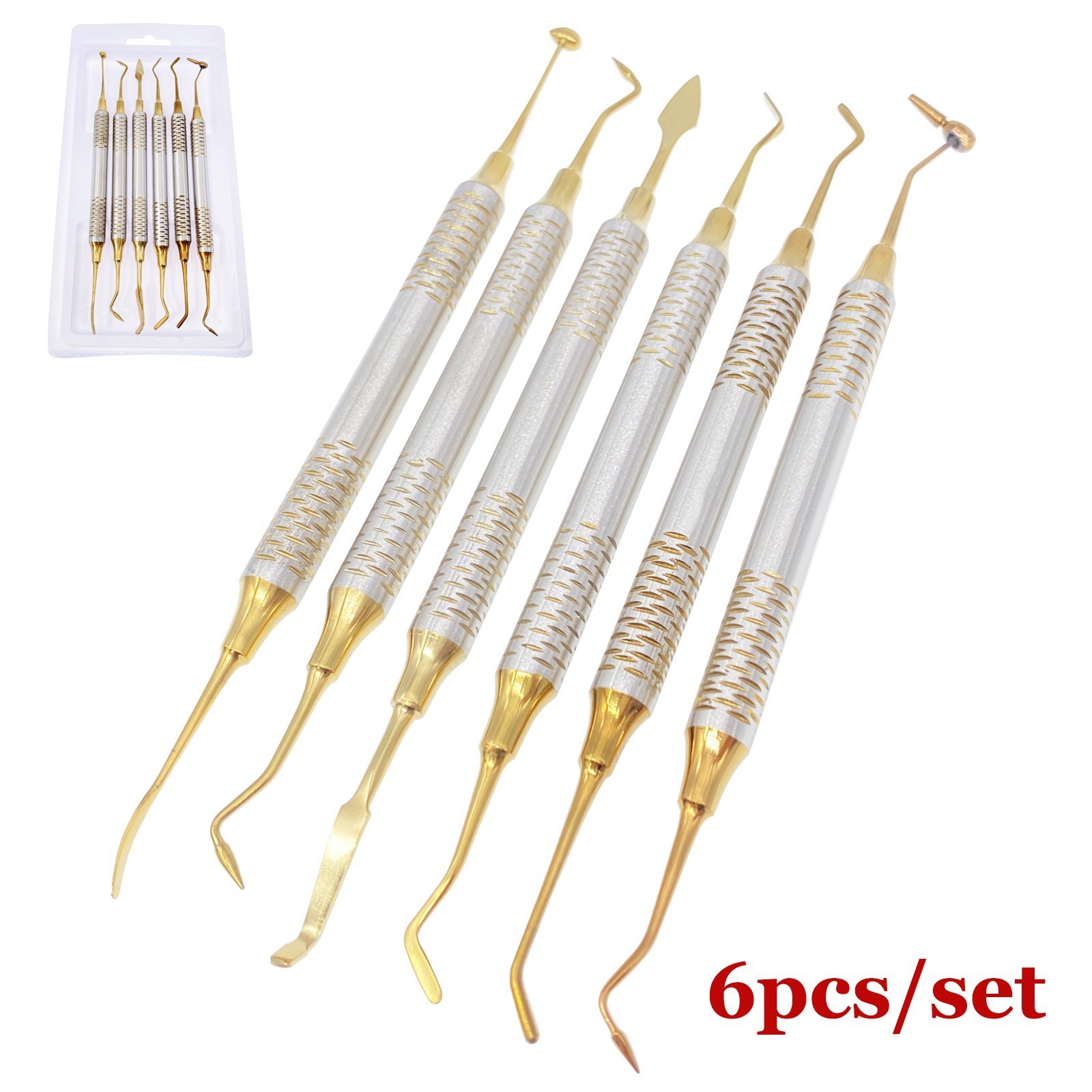 6pcs/set Dental Composite Resin Filling Spatula Repair Restorative Instruments