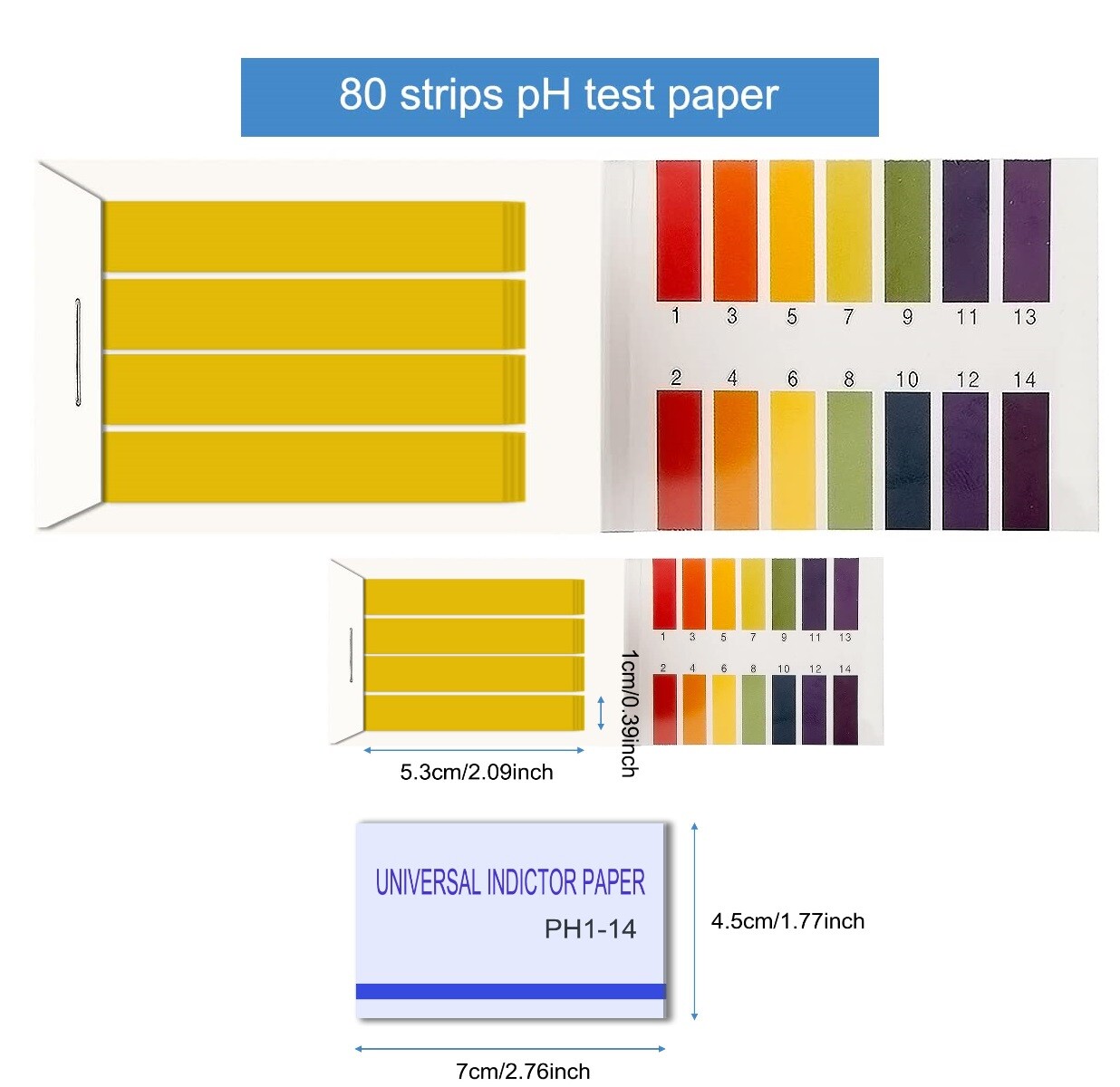 400PCS pH Indicator Test Strips 1-14 Laboratory Paper Litmus Tester Urine Saliva