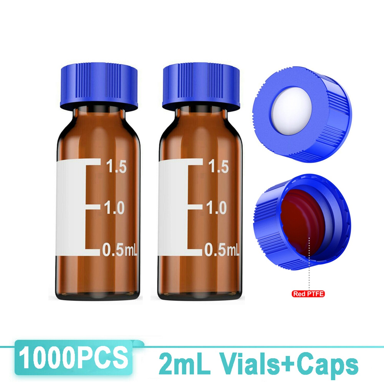 1000Pcs Lab 9mm Screw Thread Autosampler Vials 2ml Borosilicate Glass f/Agilent