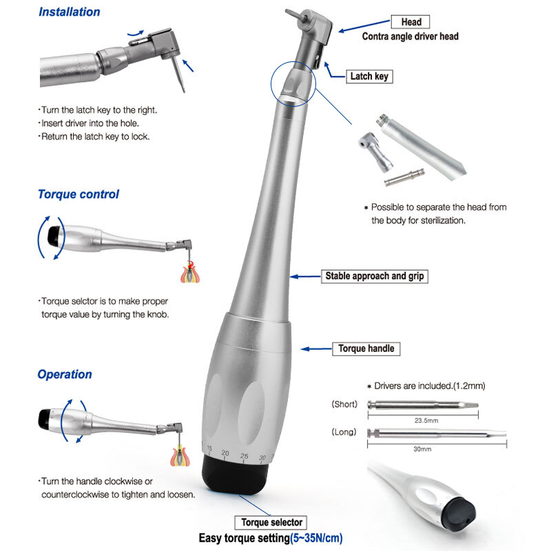 Dental Torque Wrench Universal Implant Kit+16Drivers / Dental Implant Locator