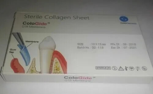 DENTAL COLO GIDE STERILE COLLAGEN SHEET GTR MEMBRANE 10 X 15 mm Material
