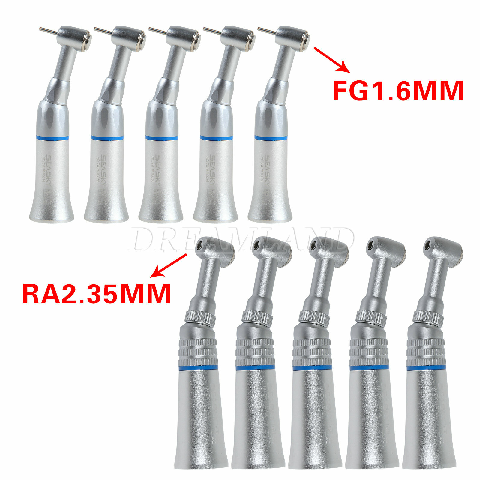 1-5* Push Dental Low Speed Contra Angle handpiece fit FG1.6mm / CA 2.35mm GH