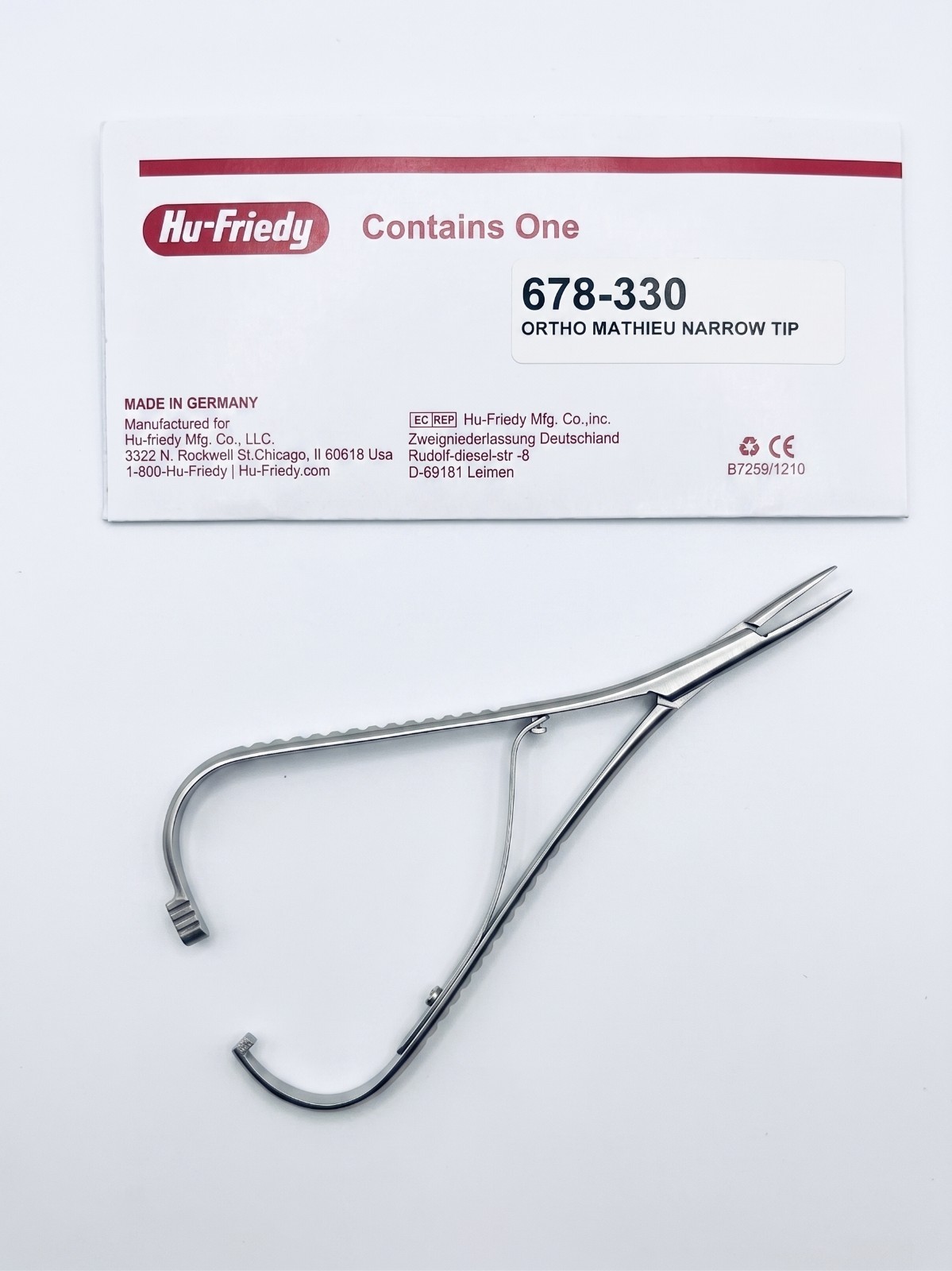 Hu-Friedy Mathieu Narrow Tip Plier 678-330 Orthodontic Needle Holder Tool