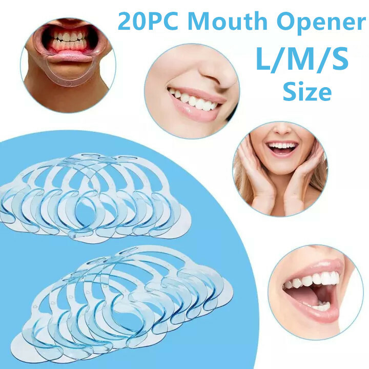20PC 5S+10M+5L C-Shape Intraoral Lip Cheek Retractor Dental Mouth Opener Clear