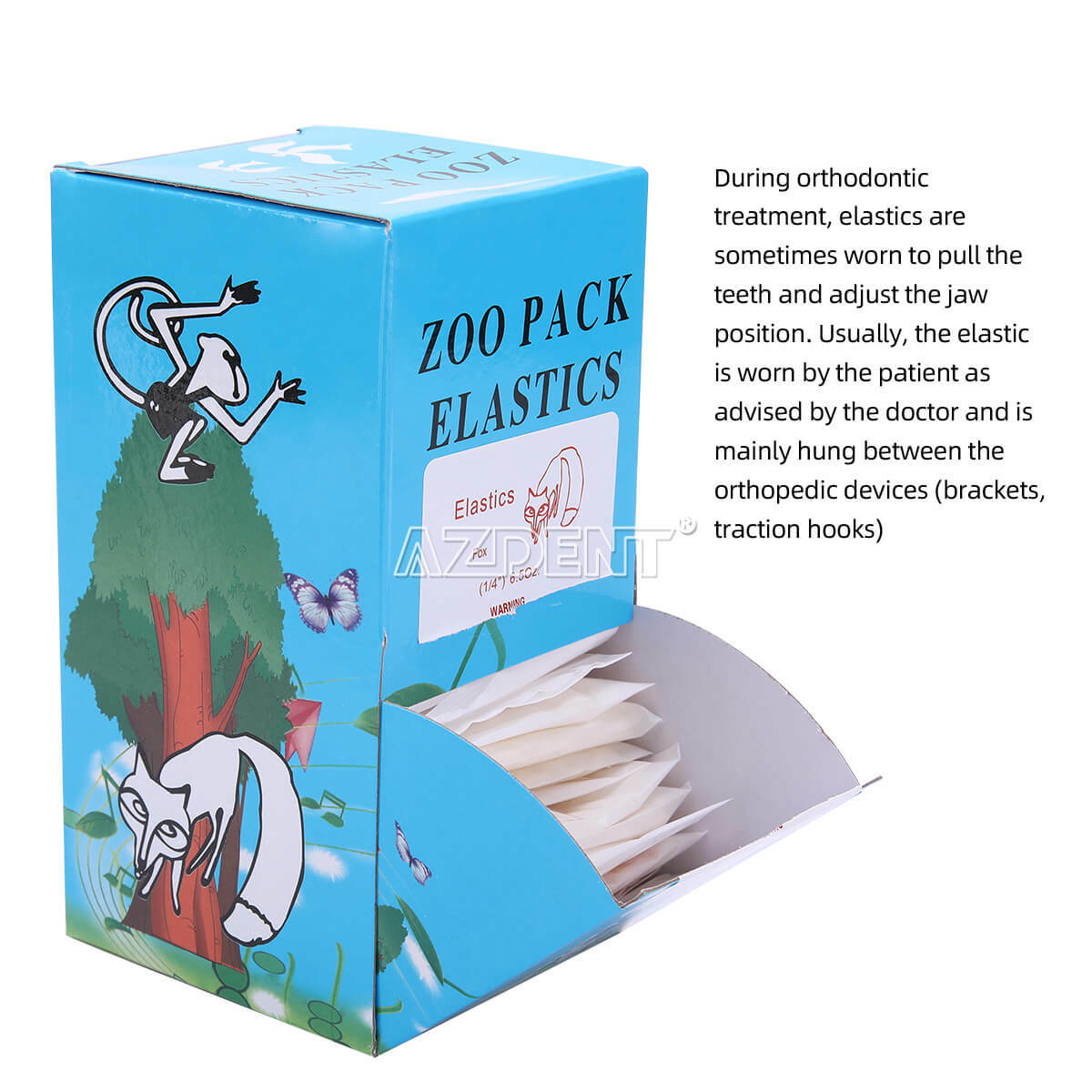 5000pcs AZDENT Dental Orthodontic latex Elastics Rubber Bands Zoo Pack Elastics