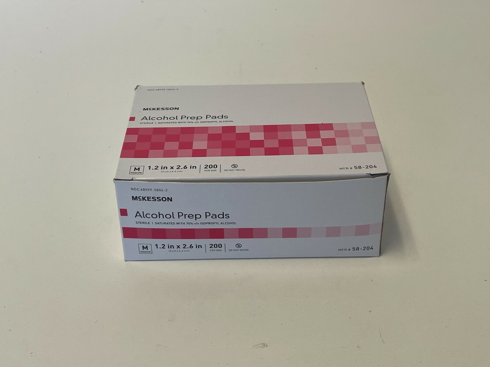 W27: 8 Boxes – (200 each) MCKESSON ALCOHOL PREP PADS Wipes 58-204 (Exp. 09-2023)