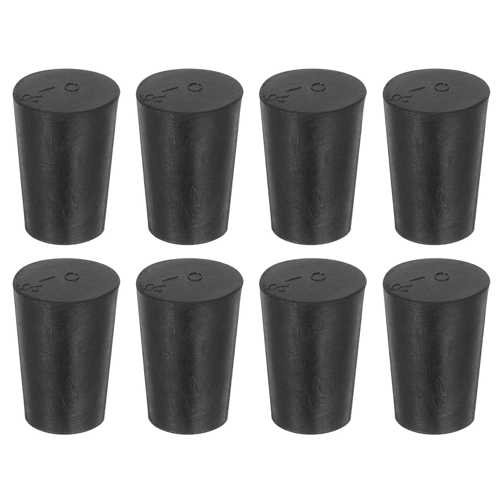 8 Pcs Solid Rubber Stopper, Tapered Seal Tube Stopper Plug, 17x13x25mm Black
