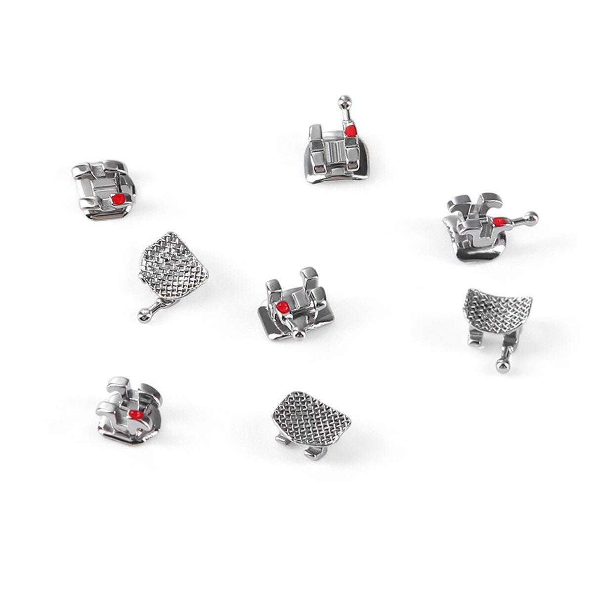 Dental Ortho Stainless Brackets Braces Mesh Base Mini Roth MBT 022 018 Hooks