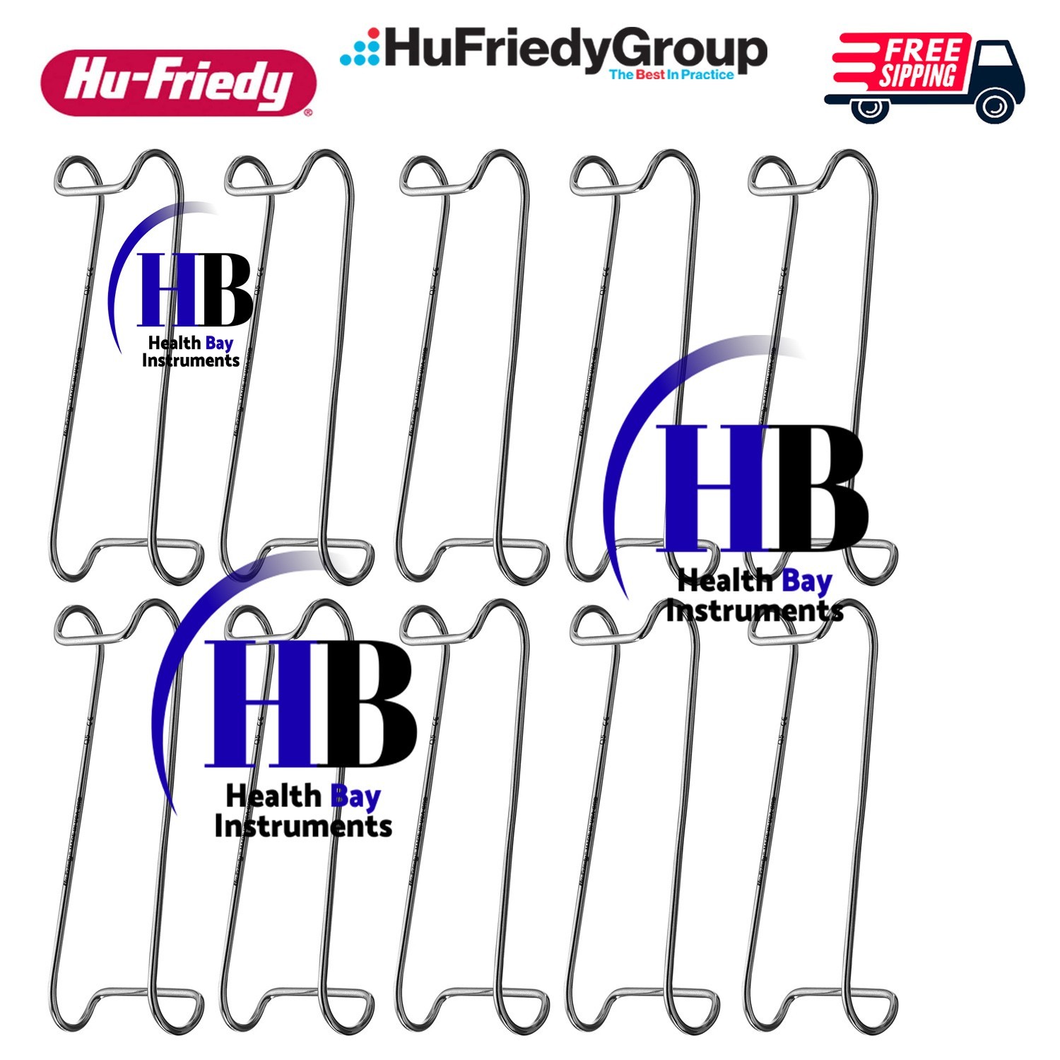 10 Pieces Hu-Friedy CRC Columbia Dental Cheek, Tongue & Lip Tissue Retractors