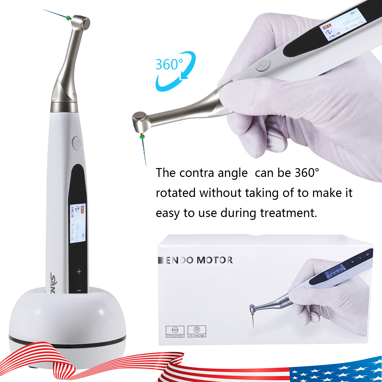 2 in 1 Wireless Dental Endo Motor Reciprocating with Built in Apex Locator LED