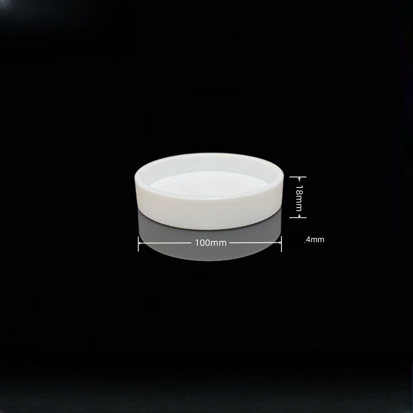 PTFE F4 Evaporation Dish, Round Flat Bottom Corrosion Resistant Lab Container