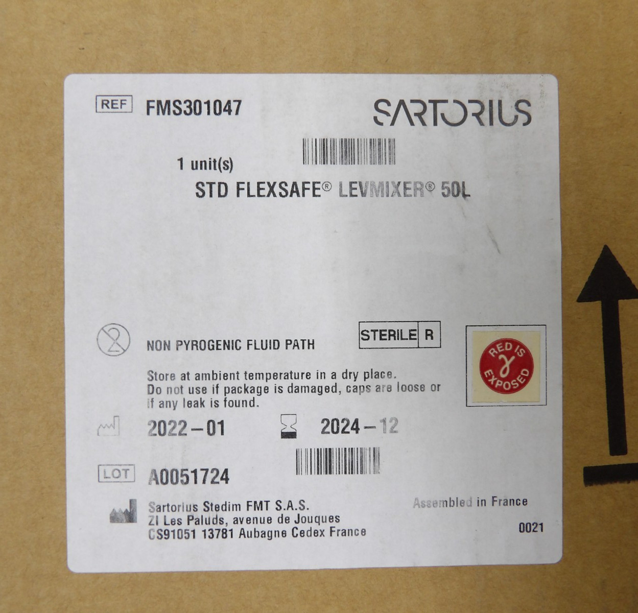 Sartorius FMS301047 STD FLEXSAFE LEVMIXER 50L 1 UNIT NON PYROGENIC PATH