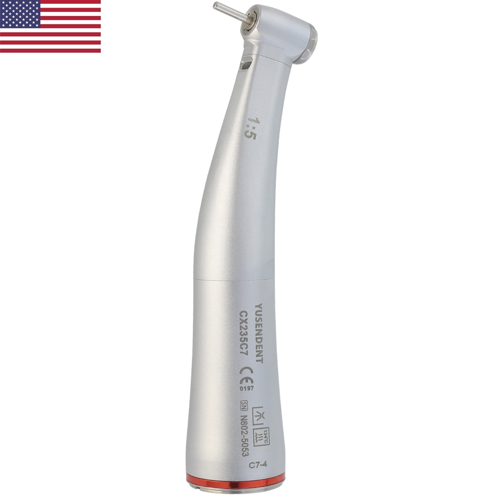 COXO Dental LED 1:5 Contra Angle Electric Handpiece Fiber Optic Mini Head C7-4