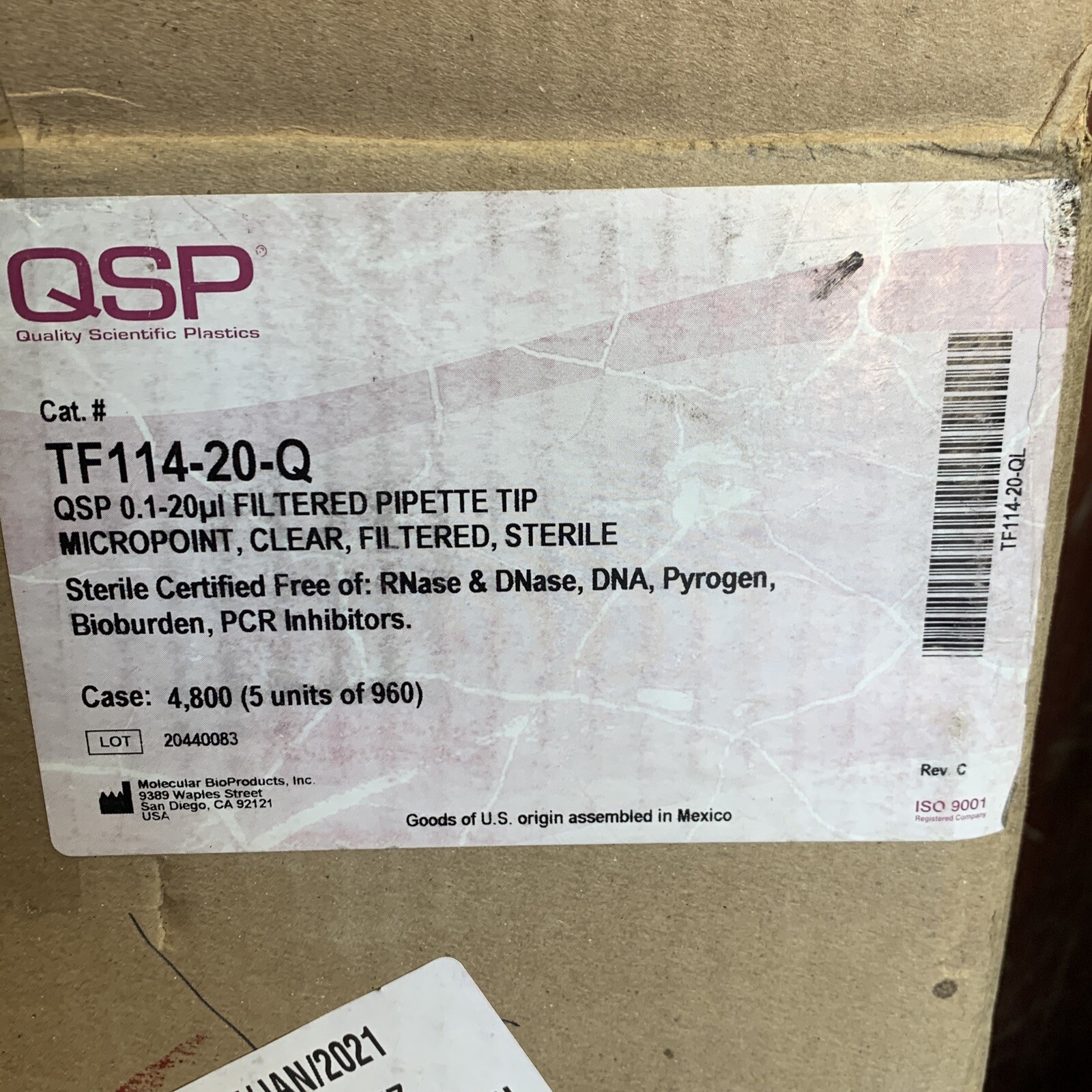 (960-Pack) QSP TF114-20-Q Sterile Filtered Pipette Tip 0.1-20uL Universal Fit