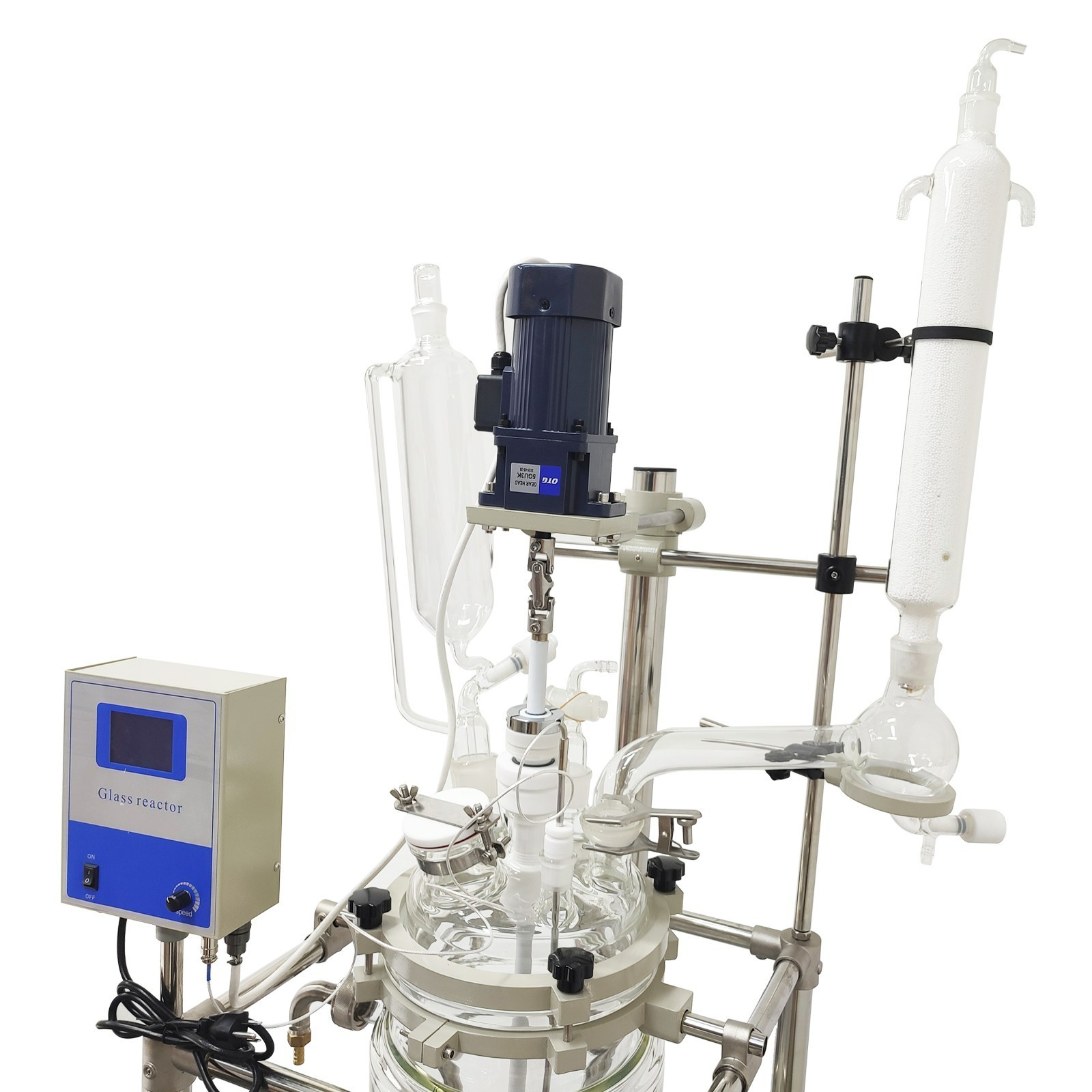 10L Double-layer Glass Reaction Kettle 110V for Material Stirring Heating 110V