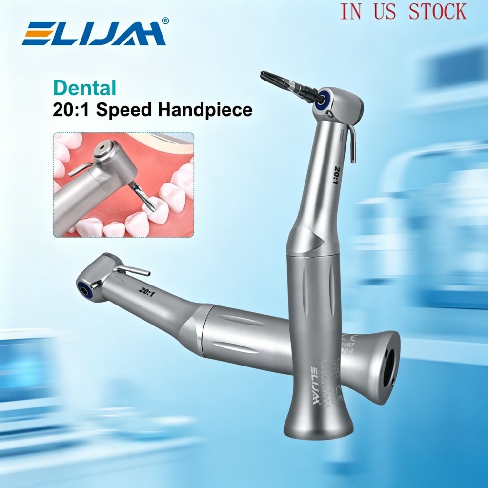 Dental Implant 20:1 Reduction Contra Angle Push Button Surgical Air Handpiece US