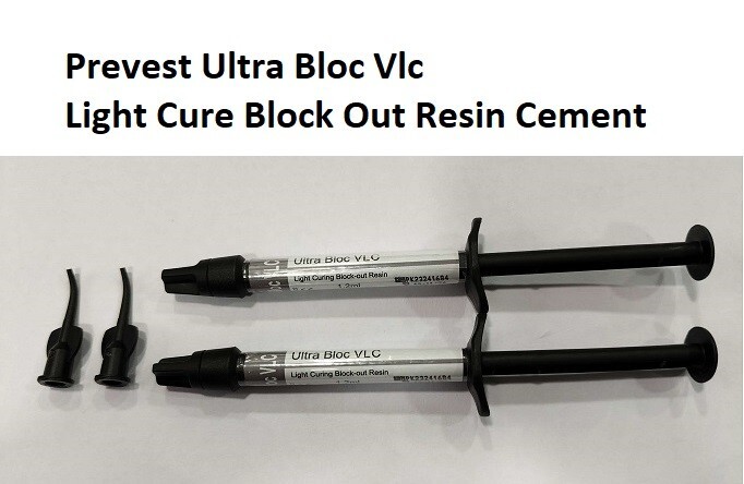 Dental ULTRA BLOC VLC Light Cure Block Out Resin Cement 2 x 2gm Pack