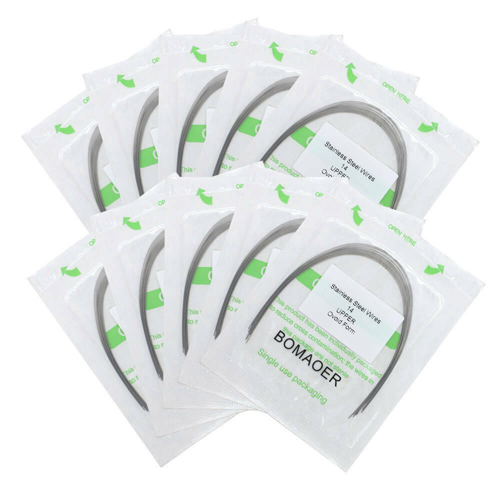 5-200 Packs 014 Upper Dental Orthodontic Stainless Steel Round Arch Wire Ovoid