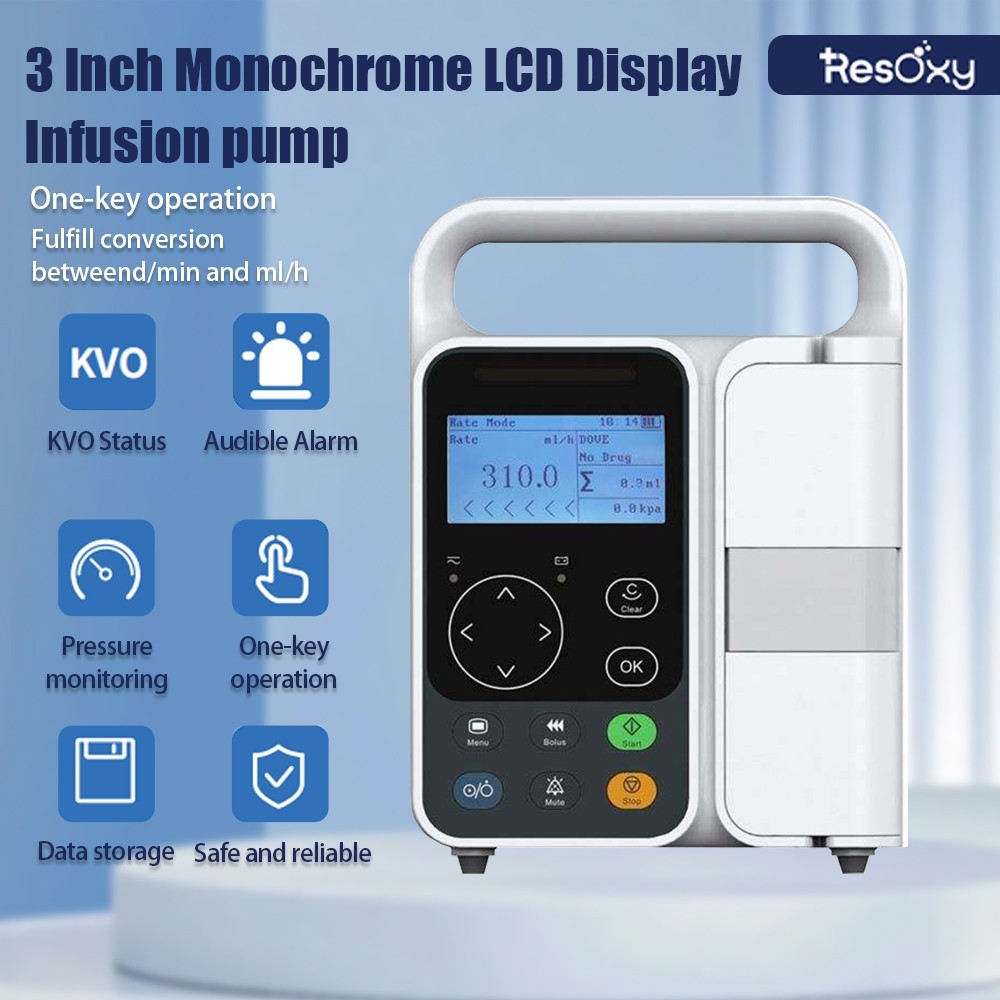 Human infusion pump 1-1200ml/h Adjustable, LCD, Built-in Battery Alarms