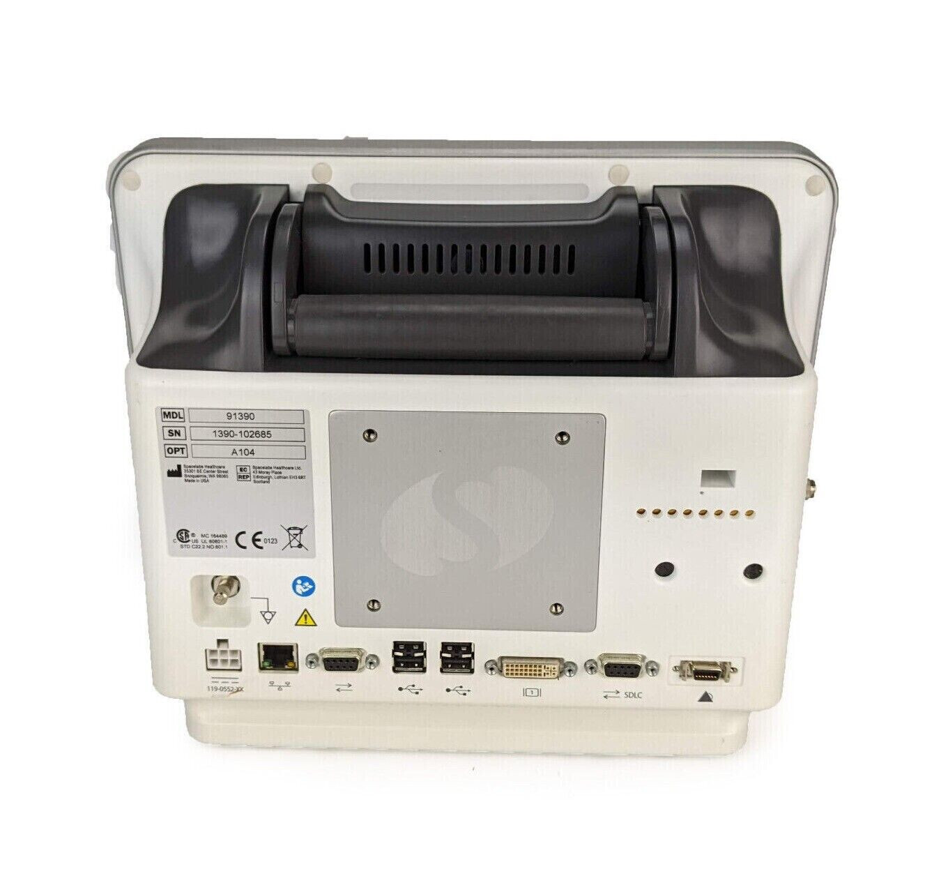 Spacelabs Qube 91390 Compact Bedside Monitor w/ 91496 Module & Adapter