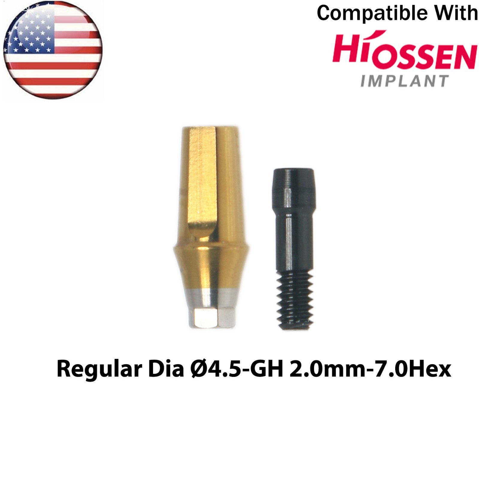 US Dental Straight Transfer Abutment Regular Ø4.5/5.0/6.0mm Fits Osstem Hiossen