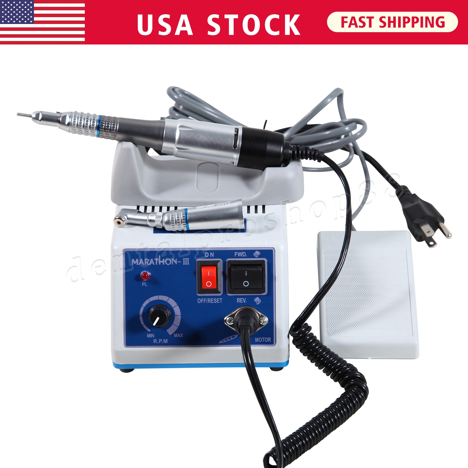 Dental Lab Marathon III Micromotor Polishing N3 Unit/35K RPM Low Speed Handpiece