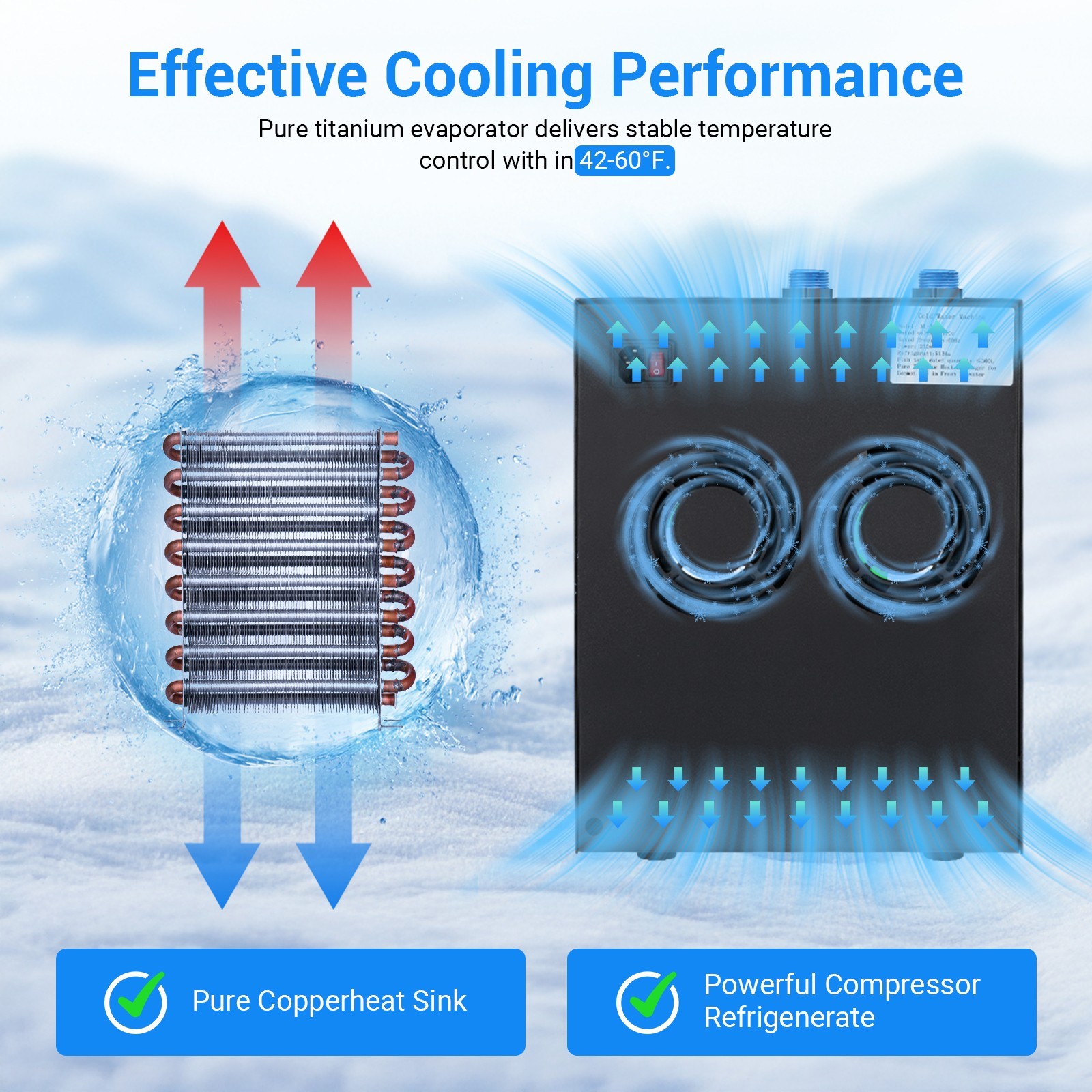 1/3 HP Water Chiller 79 gal Ice bath Cold Plunge Cooler Cooling System with Pump